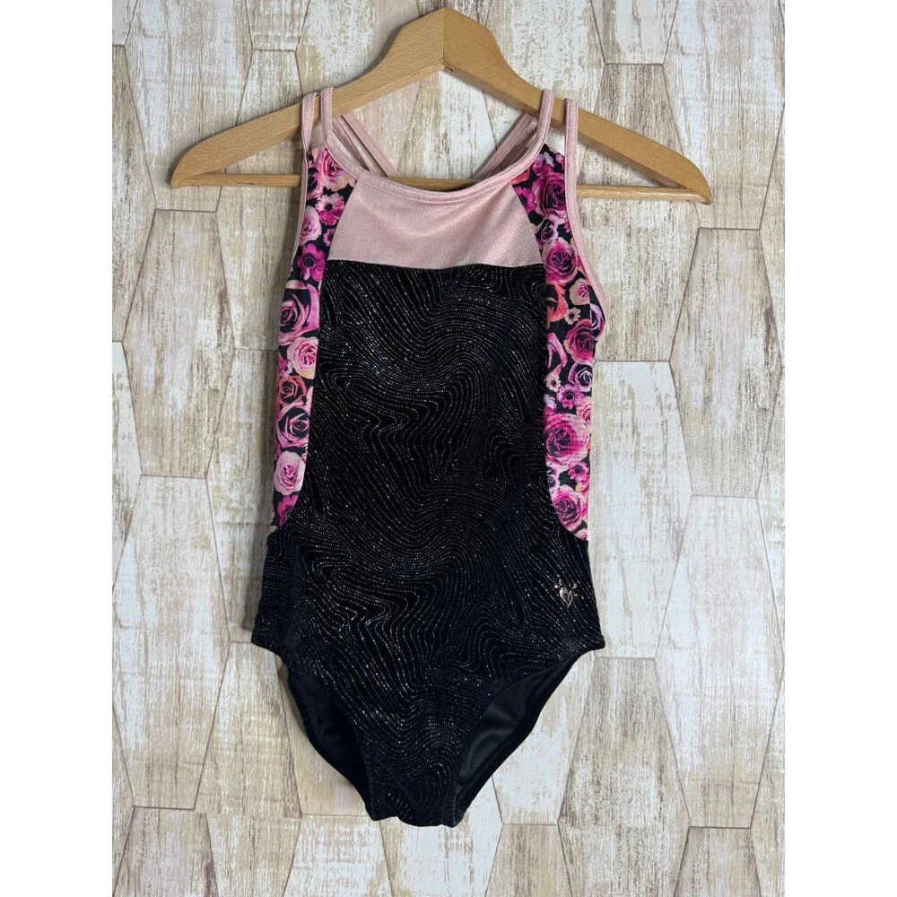 Justice‎ Girls Size 10 Dance Gymnastics Leotard Jumpsuit Velvet STRETCH